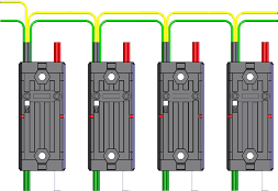 A CAN bus topology between motor controllers.