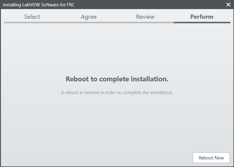 Choose reboot to complete the installation.