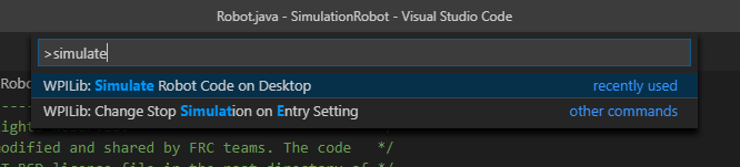 Running simulation via VS Code