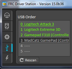 USB Order box where you can click and drag to rearrange the joysticks.
