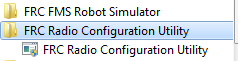The FRC Radio Configuration Utility in the start menu.