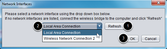Each of the Parts of the Network Interfaces selection pop up.