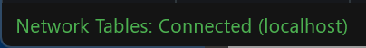 The lower left corner of Elastic showing a connection to localhost