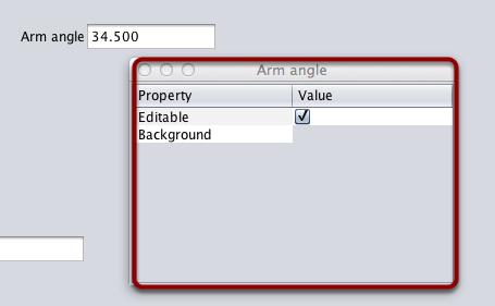 Edit properties from the dialog window that pops up.
