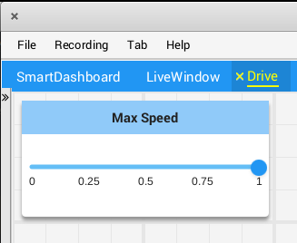 The max speed widget limited from 0 to 1.