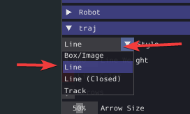 Selecting the "style" dropdown and then selecting "line".