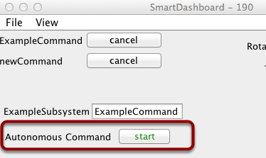 La commande de la section précédente est affichée ici exécutable en appuyant sur le bouton "start".