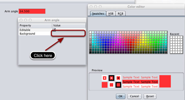 Modifiez la couleur d’arrière-plan du widget à l’aide d’une palette de couleurs.