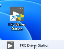 Icône de l'application Driver Station située sur le bureau.