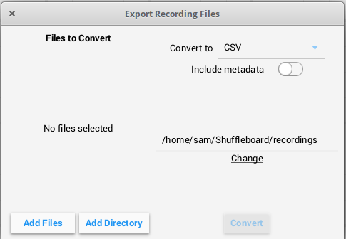 Options pour convertir des enregistrements en différents formats.