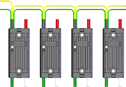 A CAN bus topology between motor controllers.