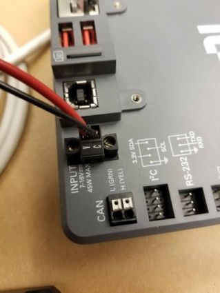 PDHからroboRIOへの電力配線。