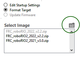 SDフォルダのアイコンをクリックすると、Windowsエクスプローラでイメージファイルの場所が表示されます。