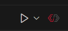 Run button to the left of the WPIlib Button