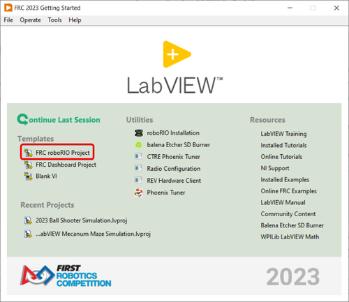 Creating your Test Drivetrain Program (LabVIEW) — Documentação FIRST ...