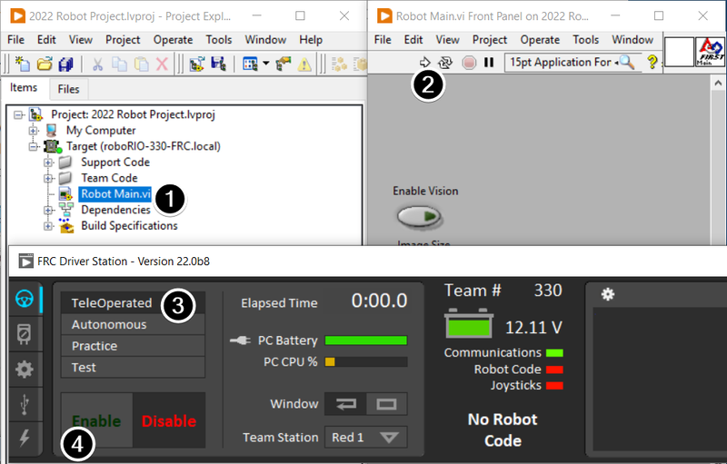 Creating your Test Drivetrain Program (LabVIEW) — Documentação FIRST ...
