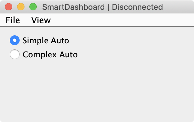 Bağlantısı kesilmiş bir SmartDashboard.