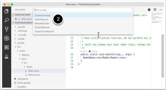 从工具下拉列表中选择 PathWeaver。